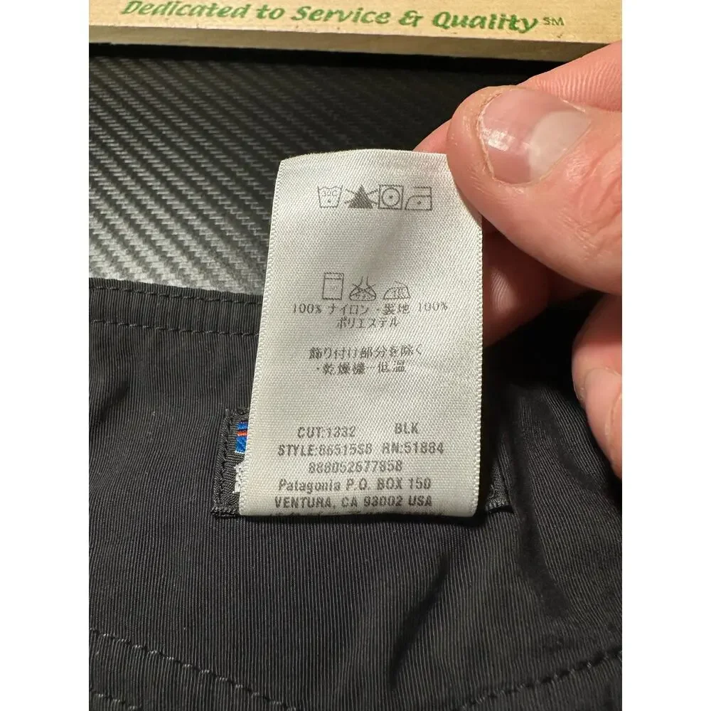 Patagonia Mens Paddler Board Shorts Black Nylon Size 38